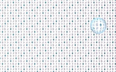Ethereum kristal ve para beyaz bir arka plan üzerinde. Dijital kripto sembolü. Döviz dalga etkisi, piyasa dalgalanmaları. İş konsepti. 3d illüstrasyon
