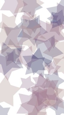 Beyaz arka planda gri yarı saydam yıldızlar. Dikey görüntü yönlendirmesi. 3d illüstrasyon