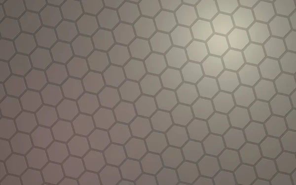 Méhsejt színes világítással, egy szürke háttér. A sokszög perspektivikus nézete méhsejt kinézet. Izometrikus geometria. 3D-illusztráció — Stock Fotó