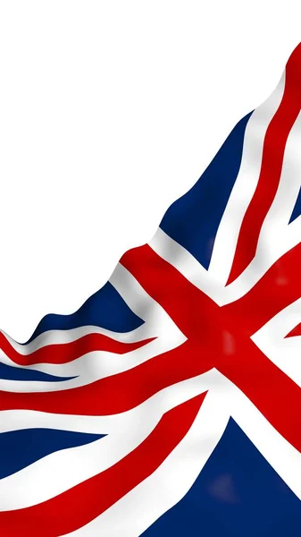 Waving flag of the Great Britain. British flag. United Kingdom of Great Britain and Northern Ireland. State symbol of the UK. 3D illustration — Stock Photo, Image