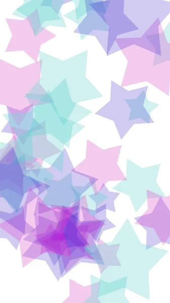 Multicolored translucent stars on a white background. Pink tones. 3D illustration — Stock Photo, Image