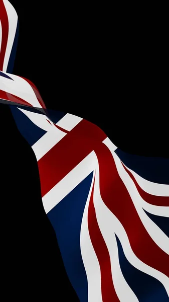 Büyük Britanya bayrağını sallıyor. İngiliz bayrağı. Büyük Britanya ve Kuzey İrlanda Birleşik Krallığı. Birleşik Krallık 'ın sembolü. 3B illüstrasyon — Stok fotoğraf