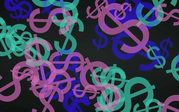 Veelkleurige doorschijnende dollar tekenen op donkere achtergrond. Rode tinten. 3D-illustratie — Stockfoto