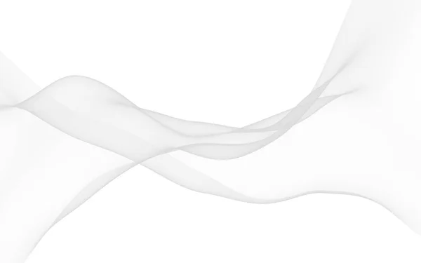 Λευκό αφηρημένο φόντο. Φτερουγίζει λευκό κασκόλ. Κυματίζει με λευκό αέρα. 3D απεικόνιση — Φωτογραφία Αρχείου