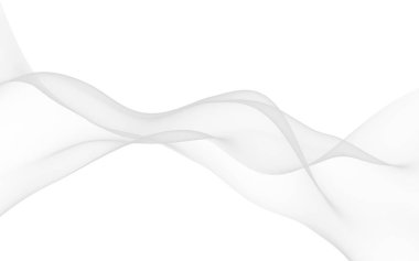 Beyaz soyut arka plan. Dalgalanan beyaz eşarp. Rüzgâr gibi esiyor. 3B illüstrasyon