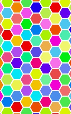 Petek çok renkli, çok renkli. Biyometrik geometri. 3d illüstrasyon