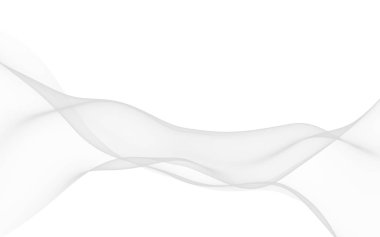 Beyaz soyut arka plan. Dalgalanan beyaz eşarp. Rüzgâr gibi esiyor. 3B illüstrasyon