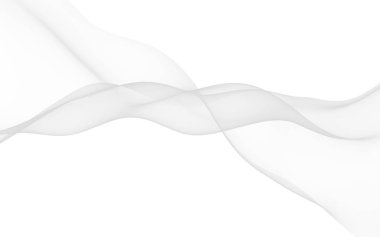 Beyaz soyut arka plan. Dalgalanan beyaz eşarp. Rüzgâr gibi esiyor. 3B illüstrasyon