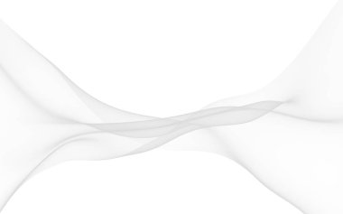 Beyaz soyut arka plan. Dalgalanan beyaz eşarp. Rüzgâr gibi esiyor. 3B illüstrasyon