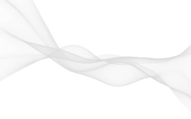 Beyaz soyut arka plan. Dalgalanan beyaz eşarp. Rüzgâr gibi esiyor. 3B illüstrasyon