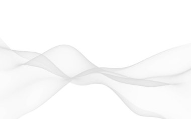 Beyaz soyut arka plan. Dalgalanan beyaz eşarp. Rüzgâr gibi esiyor. 3B illüstrasyon