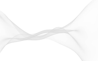 Beyaz soyut arka plan. Dalgalanan beyaz eşarp. Rüzgâr gibi esiyor. 3B illüstrasyon