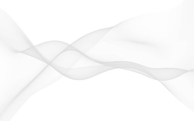 Beyaz soyut arka plan. Dalgalanan beyaz eşarp. Rüzgâr gibi esiyor. 3B illüstrasyon