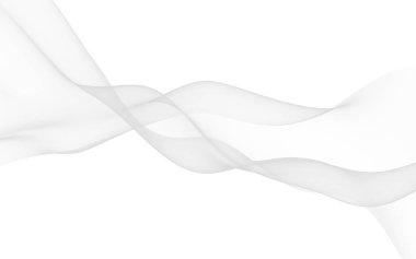 Beyaz soyut arka plan. Dalgalanan beyaz eşarp. Rüzgâr gibi esiyor. 3B illüstrasyon