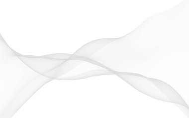 Beyaz soyut arka plan. Dalgalanan beyaz eşarp. Rüzgâr gibi esiyor. 3B illüstrasyon