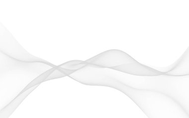 Beyaz soyut arka plan. Dalgalanan beyaz eşarp. Rüzgâr gibi esiyor. 3B illüstrasyon