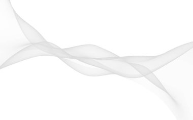 Beyaz soyut arka plan. Dalgalanan beyaz eşarp. Rüzgâr gibi esiyor. 3B illüstrasyon