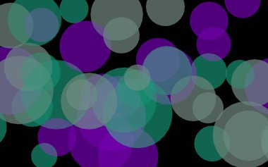 Koyu bir arka plan üzerinde çok renkli yarı saydam daireler. Yeşil tonları. 3d illüstrasyon
