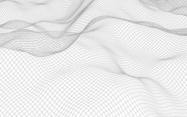 Beyaz arka planda soyut manzara. Siber uzay şebekesi. merhaba teknoloji ağı. 3d illüstrasyon