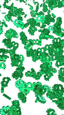 Beyaz arka planda dijital para birimi sembolü Bitcoin. Bitcoin düşüşü. Sanal ekranda kripto para birimi grafiği. İş, finans ve teknoloji kavramı. 3B illüstrasyon