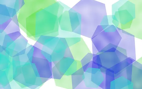 Multicolored translucent hexagons on white background. Blue tones. 3D illustration — Stock Photo, Image