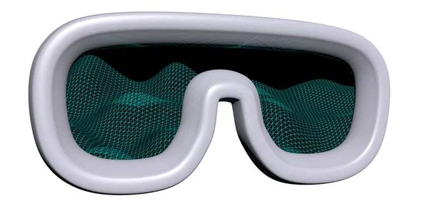 Ilustracja maski wirtualnej rzeczywistości na białym tle. Koncepcja okularów VR. ilustracja 3D — Zdjęcie stockowe