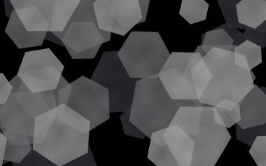 Koyu arka plan üzerinde gri yarı saydam altıgenler. Yeşil tonları. 3d illüstrasyon