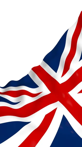 Waving flag of the Great Britain. British flag. United Kingdom of Great Britain and Northern Ireland. State symbol of the UK. 3D illustration — Stock Photo, Image