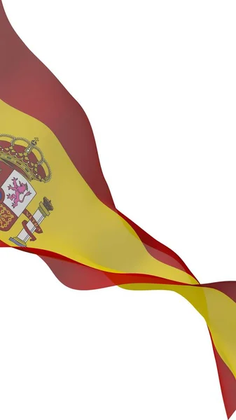 Spaniens flagga. Konungariket Spaniens officiella statssymbol. Begreppet: webb, sportsidor, språkkurser, resor, designelement. 3D-illustration — Stockfoto