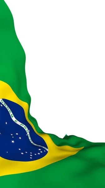 Κουνώντας τη σημαία της Βραζιλίας. Progresso Ordem ε. Παραγγελία και πρόοδο. Ρίο ντε Τζανέιρο. Νότια Αμερική. Κρατικό σύμβολο. 3D απεικόνιση — Φωτογραφία Αρχείου