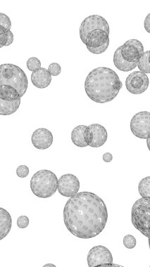 Ethereum ekonomik mali balonu. kripto para birimi 3d illüstrasyon. İş konsepti. Beyaz arka planda gri kabarcıklar