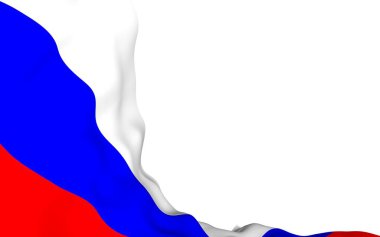 Rusya Federasyonu bayrağını sallıyor. Ulusal. Rusya'nın devlet sembolü. 3d illüstrasyon