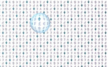 Ethereum kristal ve para beyaz bir arka plan üzerinde. Dijital kripto sembolü. Döviz dalga etkisi, piyasa dalgalanmaları. İş konsepti. 3d illüstrasyon