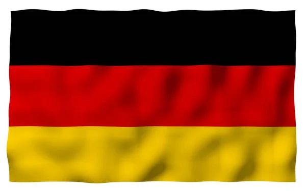 ドイツの国旗。ワイドフォーマット3Dイラスト。ドイツ連邦共和国の象徴。3Dレンダリング — ストック写真