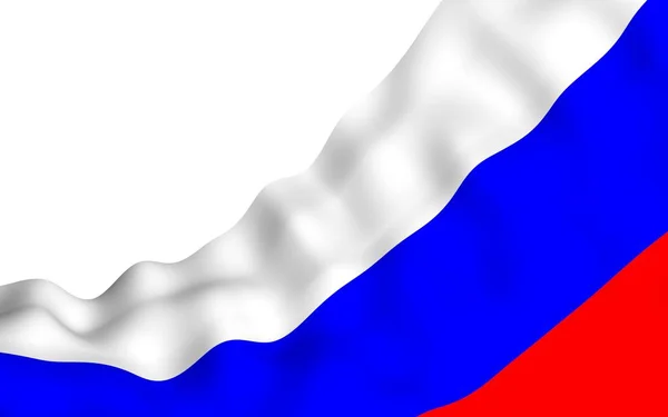 Zwaaiende vlag van de Russische Federatie. De nationale. Staat symbool van de Russische. 3D-illustratie — Stockfoto