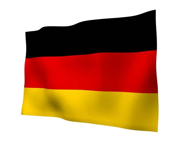 Прапор Німеччини. Широкий формат 3D ілюстрацій. Державний символ Федеративної Республіки Німеччини. 3D візуалізація — стокове фото
