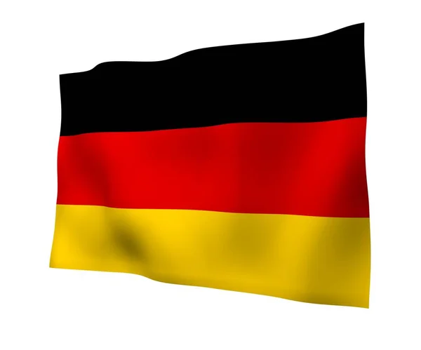 Flag of Germany. Wide format 3D illustration. State symbol of the Federal Republic of Germany. 3D rendering — Stock Photo, Image