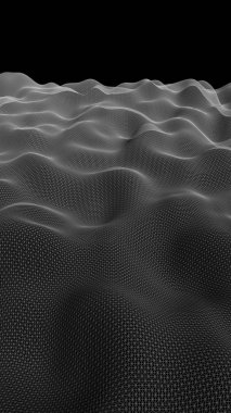 Koyu bir arka plan üzerinde soyut gri manzara. Siber uzay şebekesi. merhaba teknoloji ağı. 3d teknoloji illüstrasyon. 3d illüstrasyon