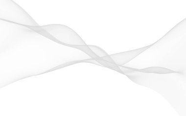 Beyaz soyut arka plan. Dalgalanan beyaz eşarp. Rüzgâr gibi esiyor. 3B illüstrasyon