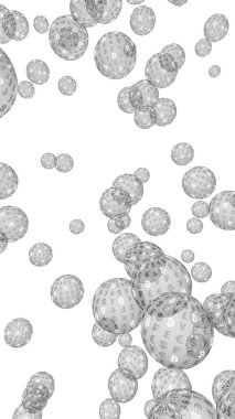 Bitcoin ekonomik balonu. Şifreli para birimi 3 boyutlu illüstrasyon. İş konsepti. Beyaz arka planda gümüş baloncuklar. Bit, Coin, madencilik konsepti