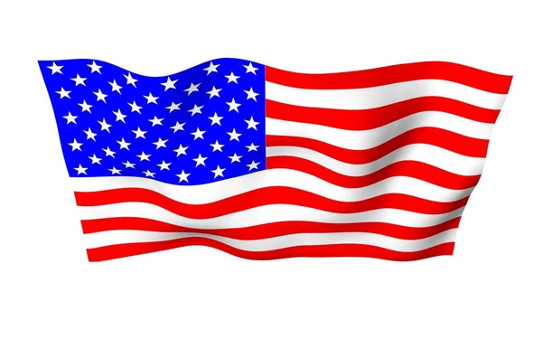 Ondeando la bandera de los Estados Unidos de América. Estrellas y rayas. Símbolo estatal de los Estados Unidos. Ilustración 3D — Foto de Stock