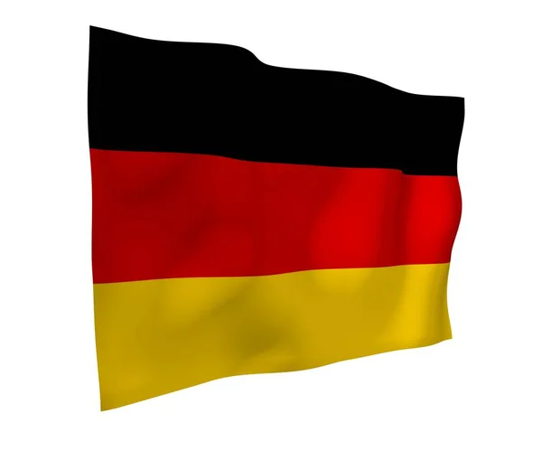 Flag of Germany. Wide format 3D illustration. State symbol of the Federal Republic of Germany. 3D rendering — Stock Photo, Image
