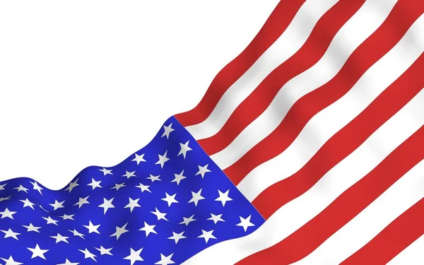 Mávání vlajkou Spojených států amerických. Hvězdy a pruhy. Státní symbol USA. 3D ilustrace — Stock fotografie