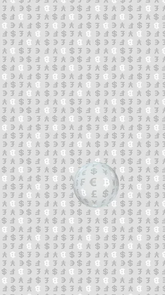 Bitcoin και νόμισμα σε γκρι φόντο. Ψηφιακό σύμβολο κρυπτονομισμάτων. Επιχειρηματική ιδέα. Έκθεση αγοράς. 3D απεικόνιση — Φωτογραφία Αρχείου