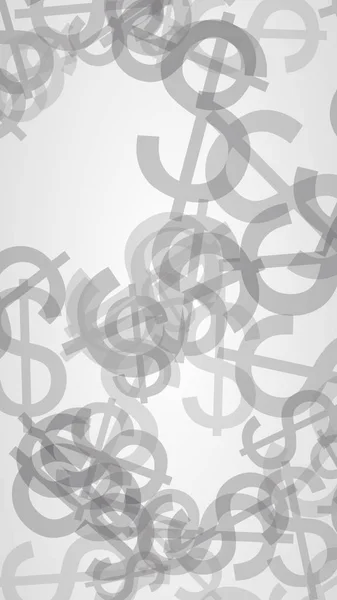 Gray translucent dollar signs on dark background. Gray tones. 3D illustration — Stock Photo, Image