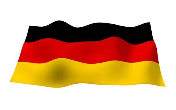 Drapeau d'Allemagne. Illustration 3D grand format. Symbole d'État de la République fédérale d'Allemagne. rendu 3D — Photo