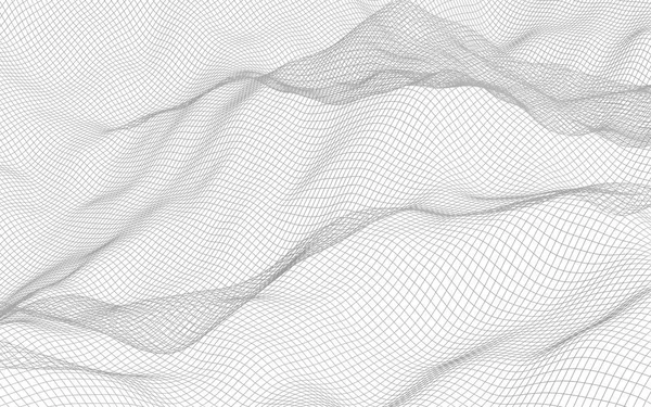 Абстрактний пейзаж на білому тлі. Мережа кіберпростору. привіт технологічна мережа. 3d ілюстрація — стокове фото