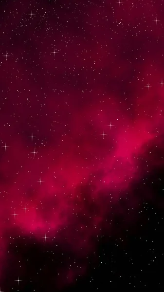 Színes és gyönyörű tér háttér. A világűrben. Csillagfényes űrszerkezet. Sablonok, piros háttér Weboldalak, mobil eszközök és alkalmazások tervezése. 3D illusztráció — Stock Fotó