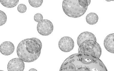 Ethereum ekonomik mali balonu. kripto para birimi 3d illüstrasyon. İş konsepti. Beyaz arka planda gri kabarcıklar