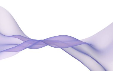 Soyut mavi dalga. Mavi atkı. Beyaz arka plan üzerinde parlak mavi kurdele. Soyut duman. Raster hava arka planı. 3d illüstrasyon